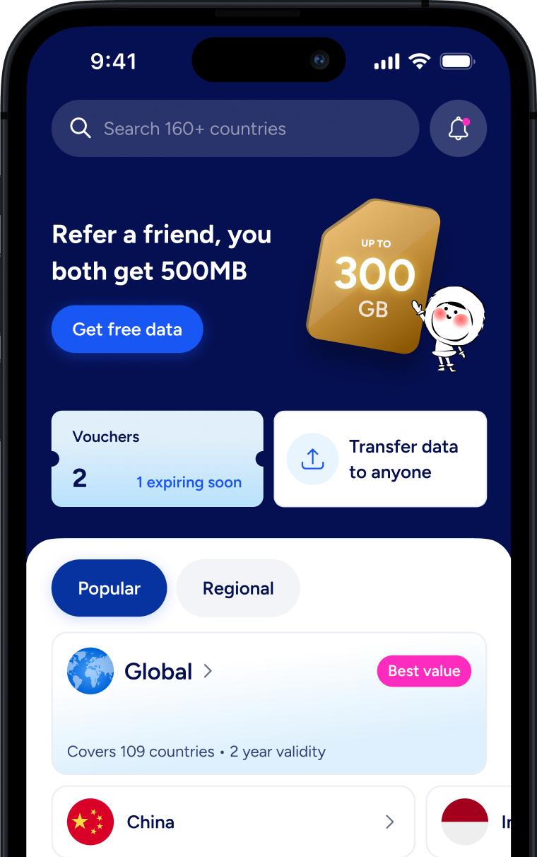 eSIM app screenshot